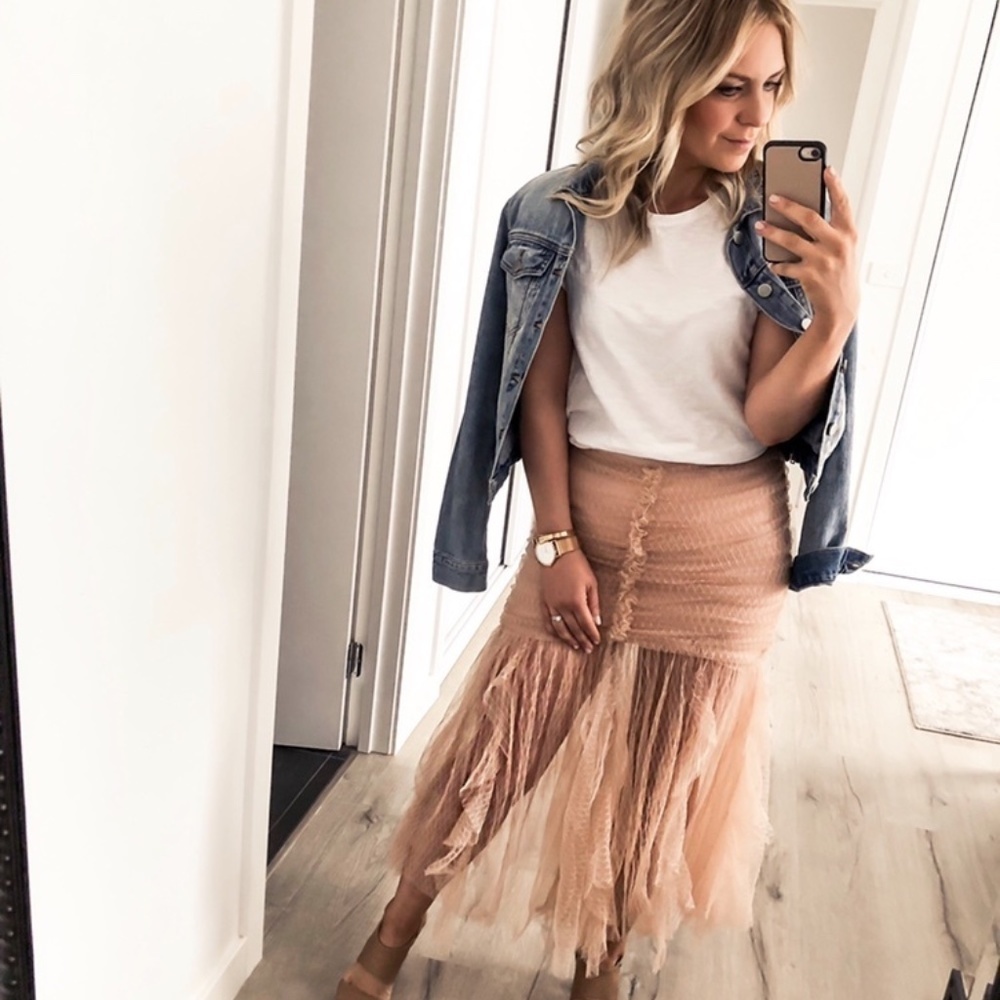 NEW Alice McCall Because You Need Me Lace Skirt Blush Pink 4